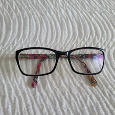 Vera Bradley Eyeglasses Frames Pink Swirls Black Plastic Frame Glasses