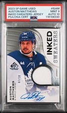 2023 UD SP Game Used Inked Sweaters /10 Auston Matthews Patch, Auto is a PSA 10!