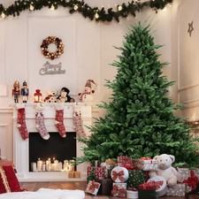 7.5 ft Spruce Artificial Christmas Tree with 2441 PE PVC Branch Tips w/ Stand