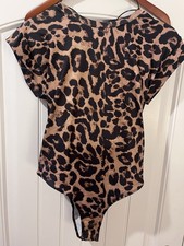 Women  s Leopard Animal Print One-Piece Bodysuit Brown/Black One Size