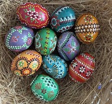 10 Stück sorbische Ostereier - echte Handarbeit - Zwerghuhneier  RK703