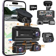 360  Dash Cam Front and Rear Inside,4 Channel Camera FHD 1080P Recorder G-Sensor