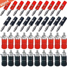 20 Pairs 4 mm Banana Plug Socket Connectors, Nickel Plated Banana Plug and Bi...