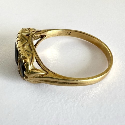 9ct Yellow Gold Sapphire Ring Cubic Zirconia Vintage Hallmarked 9K 375 Size Q - Picture 9 of 24