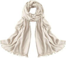 Women Summer Linen Scarf Long Large Lightweight Breathable Wrap Shawls Beige