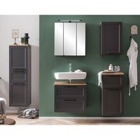 Badset Grau Unterschrank 60 Midischrank HäNgeschrank Unterschrank Spiegelschrank