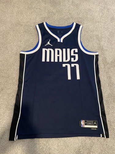 Nike Jordan Dallas Mavericks Luka Doncic 77 Statement Mens Jersey Size 48 L Blue