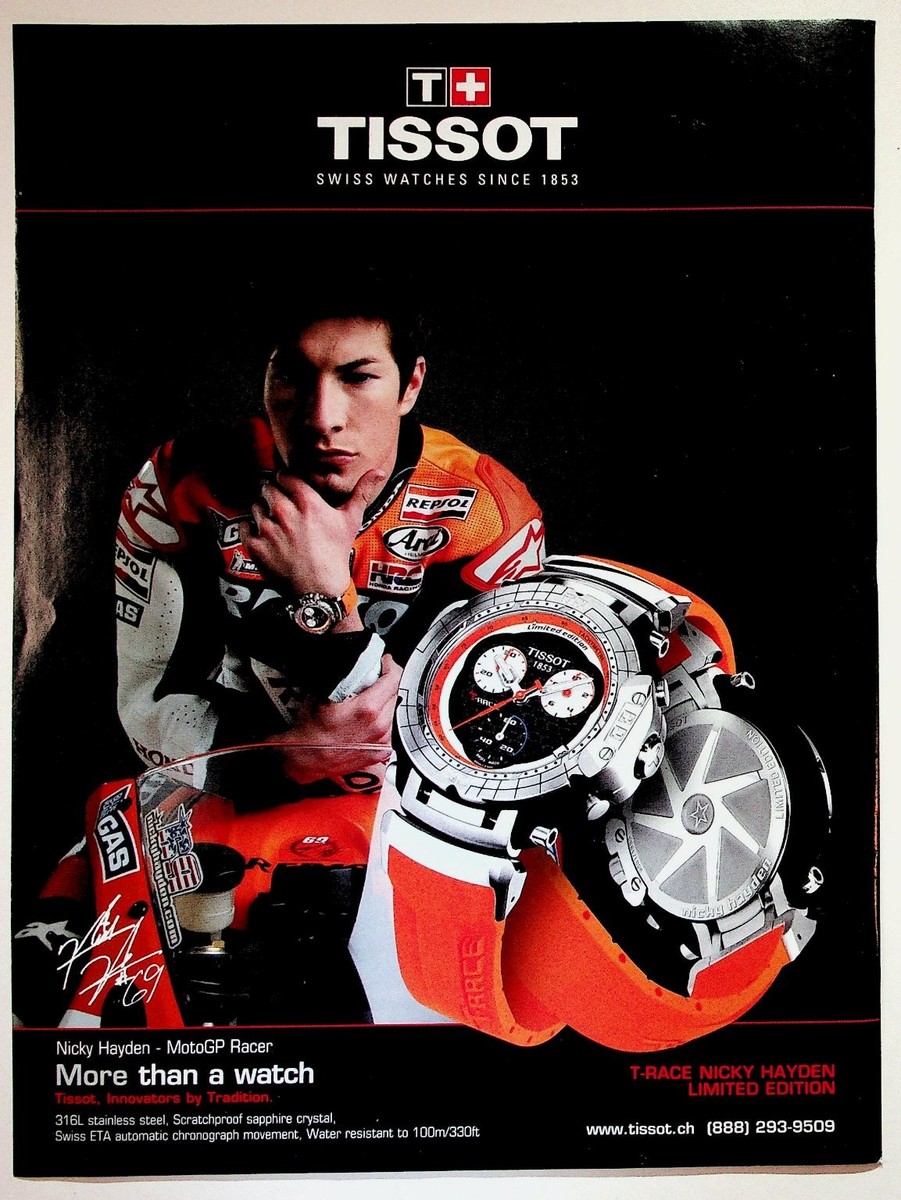 時計 hideki431109 TISSOT T-Race Nicky Hayden Watch Ad Magazine Print 2000s MotoGP