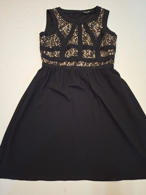 Gianni Bini Womens Dress 4 Black  Lace Overlay Lined Back Zipper Whimsygoth 