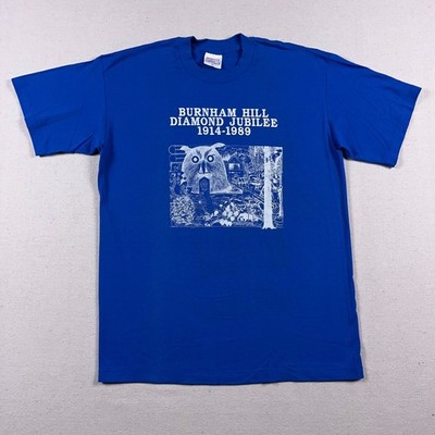 VTG Burnham Hill Diamond Jubilee T Shirt Mens XL Owl Art Single Stitch USA 80s