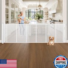 120" Extra Wide Retractable Baby Gate, 33" Tall, Upgraded, No Gaps