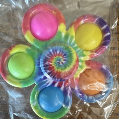 4 Flower Shaped Pop It Fidget Popper  Spinners Tactile Sensory Toy Lot, Age 3-4