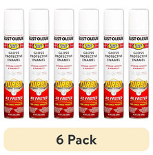  6 Pack White, Rust-Oleum Stops Rust Gloss Turbo Protective Enamel Spray Paint-