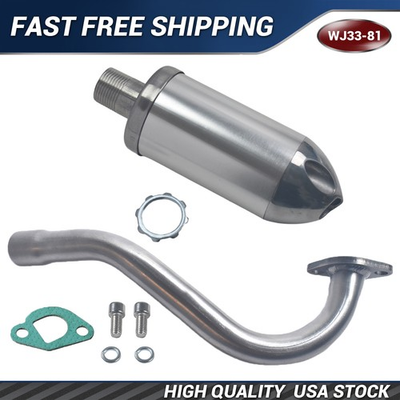 #ad Exhaust Muffler Kit For Honda GX160 GX200 Go Kart Performance Parts Silver $34.99
