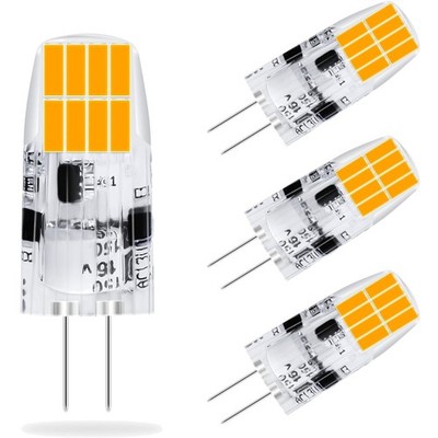 G4 LED Glühbirne, 2W, warmweiß, 12V, Ersatz 20W Halogen, 4er Pack