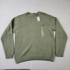 Chaps Sweater Mens XL VTG Green Embroidery Pullover