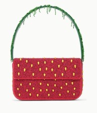 NEW Staud Tommy Beaded Shoulder Bag Strawberry Dream Fruit Salad Red Green