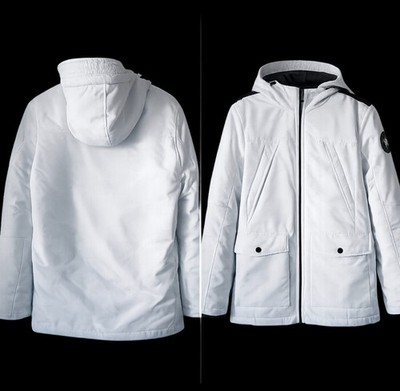 Winterjacke Herren weiß mit Kapuze