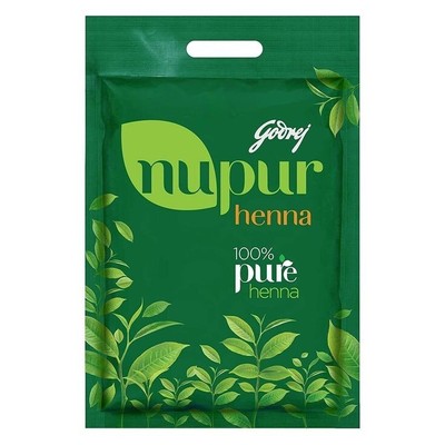 Godrej Nupur 100% reines Henna Pulver für Haarfarbe 75 g 2er Pack Beutel