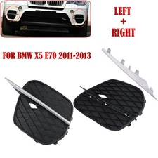 For Bmw X5 E70 2011-13 35i 35d 50i L+r Pair Front Bumper Grille Cover Grill Trim