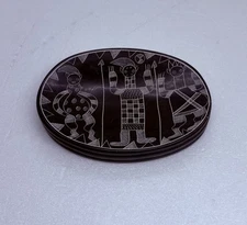 Rare 1970s Carved Soapstone Trinket Plate Abstract Folk Art Tribal Gods 5” 20