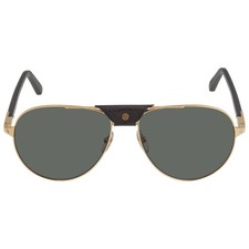 Cartier Grey Polarized Pilot Unisex Sunglasses CT0096S 002 61 CT0096S 002 61