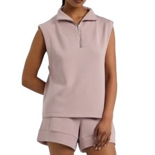 Varley Magnolia Half Zip Double Soft Tank XL Athleisure Womens