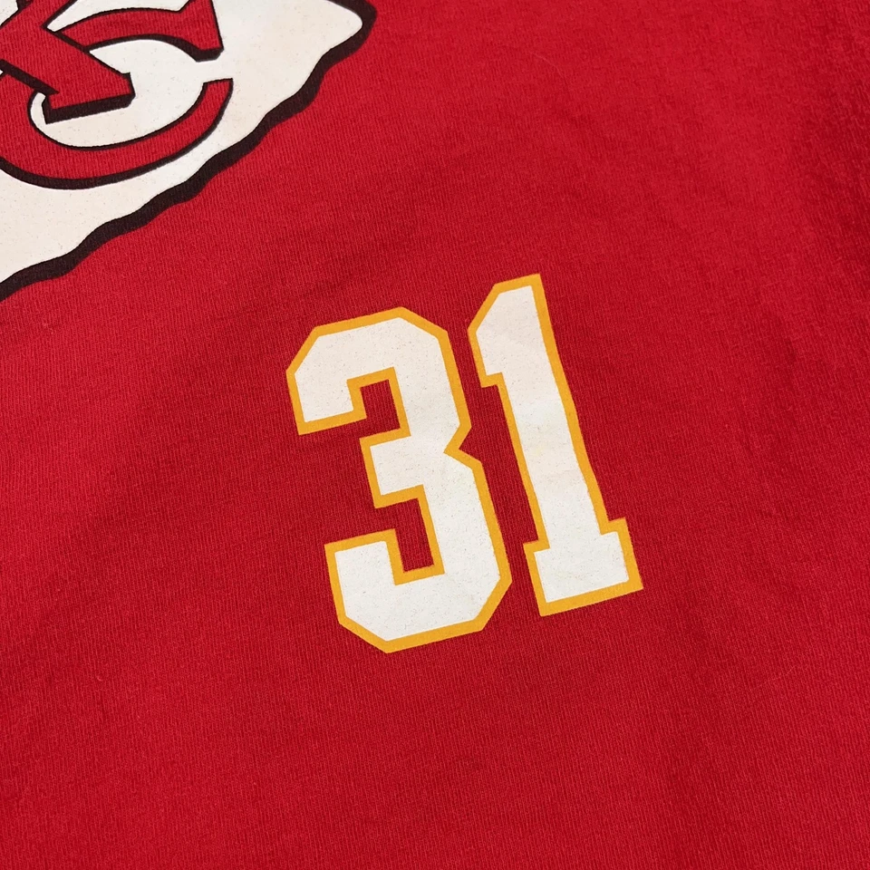 Camisa De Colección Kansas City Chiefs Niños XL Roja NFL Fútbol Sacerdote Holmes 31 Reebok Foto 4 de 4