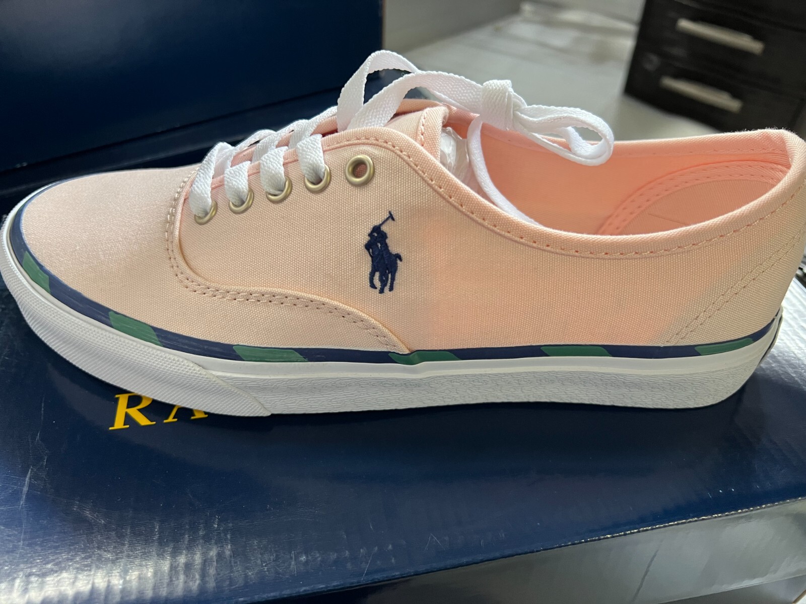 POLO RALPH LAUREN KEATON PONY SK LTL SNEAKERS UOMO COLORE ROSA TAGLIA 11 5D NUOVE CON SCATOLA