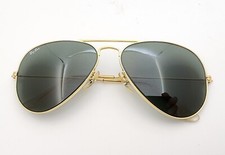 Vintage B L Ray Ban Bausch  Lomb G15 Gray Gold Aviators 58mm Sunglasses