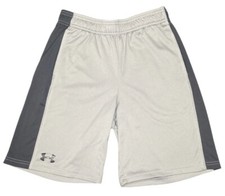 UNDER ARMOUR HEATGEAR YL Gray Black Shorts Casual Sports Athletic Front