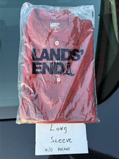 Lands' End Men's Long Sleeve Cotton Supima Polo Shirt Rust Red S-2XL 432097 43