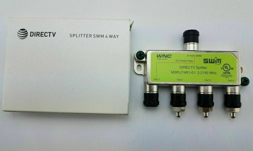Brand New DIRECTV Approved SWM MRV 4-Way Wide Band Splitter MSPLIT4R1-03 Green - Image 4 of 4