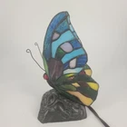Quoizel Tiffany Style Butterfly Stained Glass LampNight Light Tested And Works