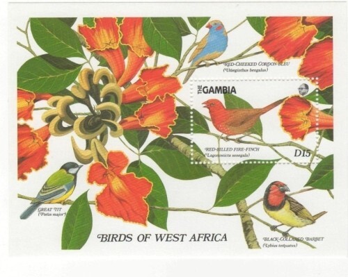 VINTAGE CLASSICS - Gambia 1989 - Birds - Souvenir Stamp Sheet Scott #834 - MNH