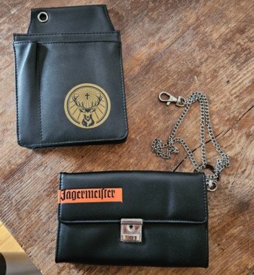 Jägermeister Kellnerbörse  in schwarz mit Schriftzug Jägermeister  mit Kette NEU