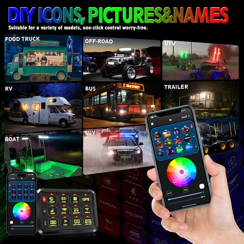 Multifunction 12 Gang RGB Switch Panel with App Remote bluetooth Controller - Picture 7 of 19