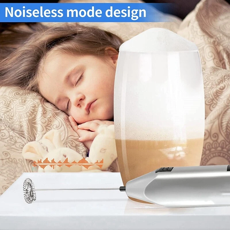 Milk Frother Quiet Hand Held Frother Whisk High Powered  Blender Electric7847