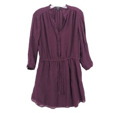 BABATON ARITZIA 100% Silk Maroon Purple Dress Size MEDIUM