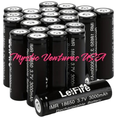 2PCS 3.7V 3000mAh Rechargeable Batteries High Capacity Lithium ion Button top