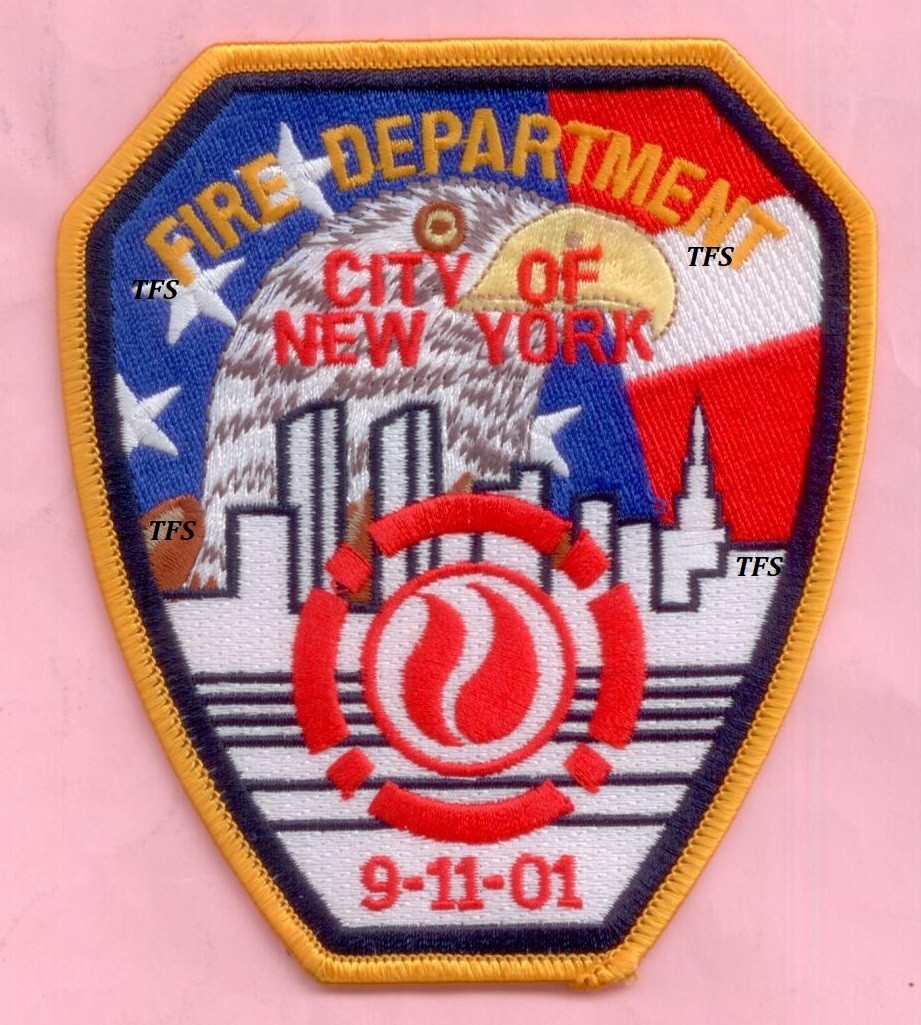 New York City Fire Dept Shoulder Patch RWB with Red Date Patch 9-11 WTC ...