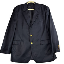 Lauren Ralph Lauren Blazer Mens 42R Dark Navy with Gold Buttons Wool