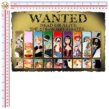 One piece Wanted transfer per t-shirt cotone chiaro e scuro 1 pz. cm 30x19