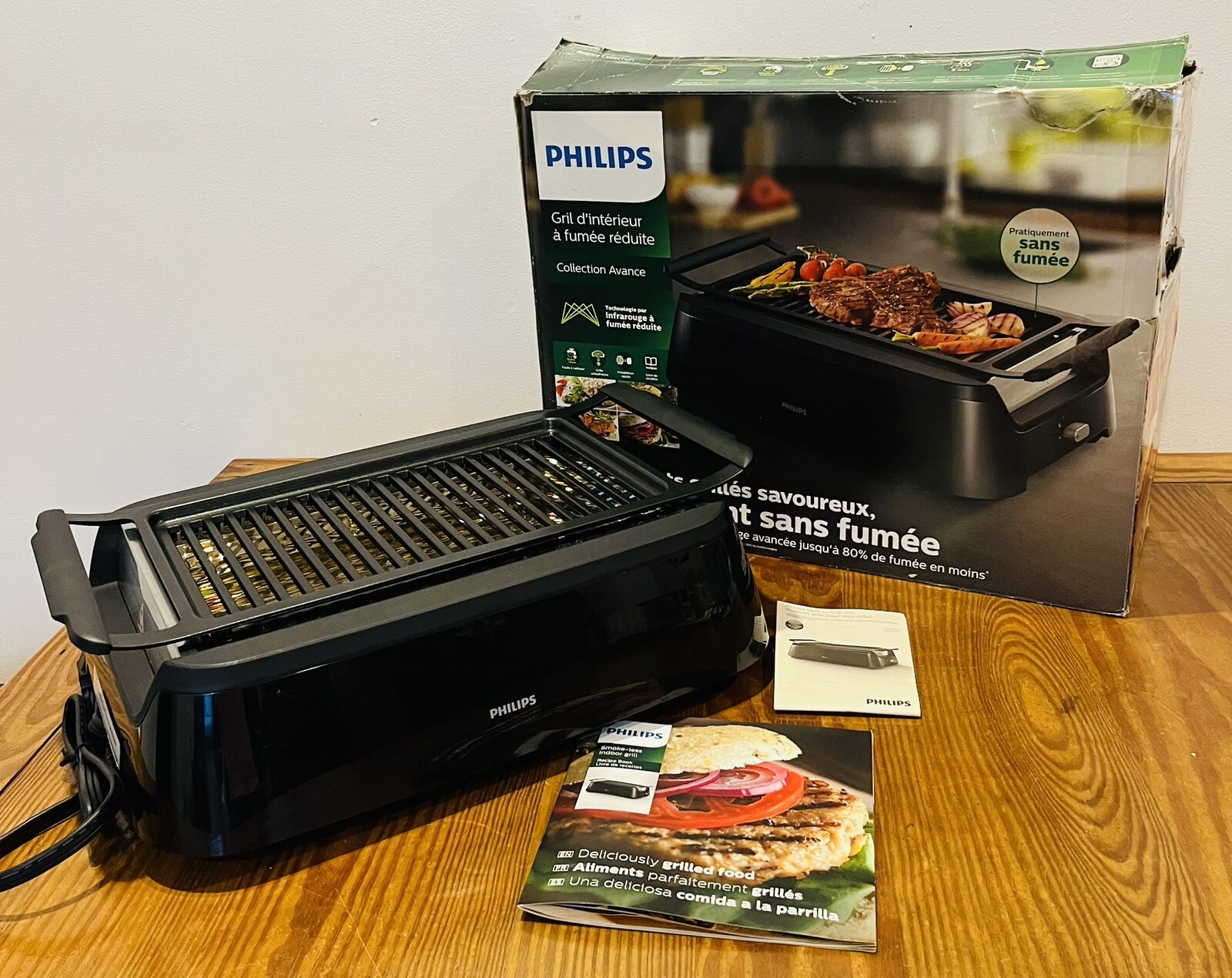 Phillips Avance SmokeLess Indoor Grill HD6371/94 Brand New Open Box