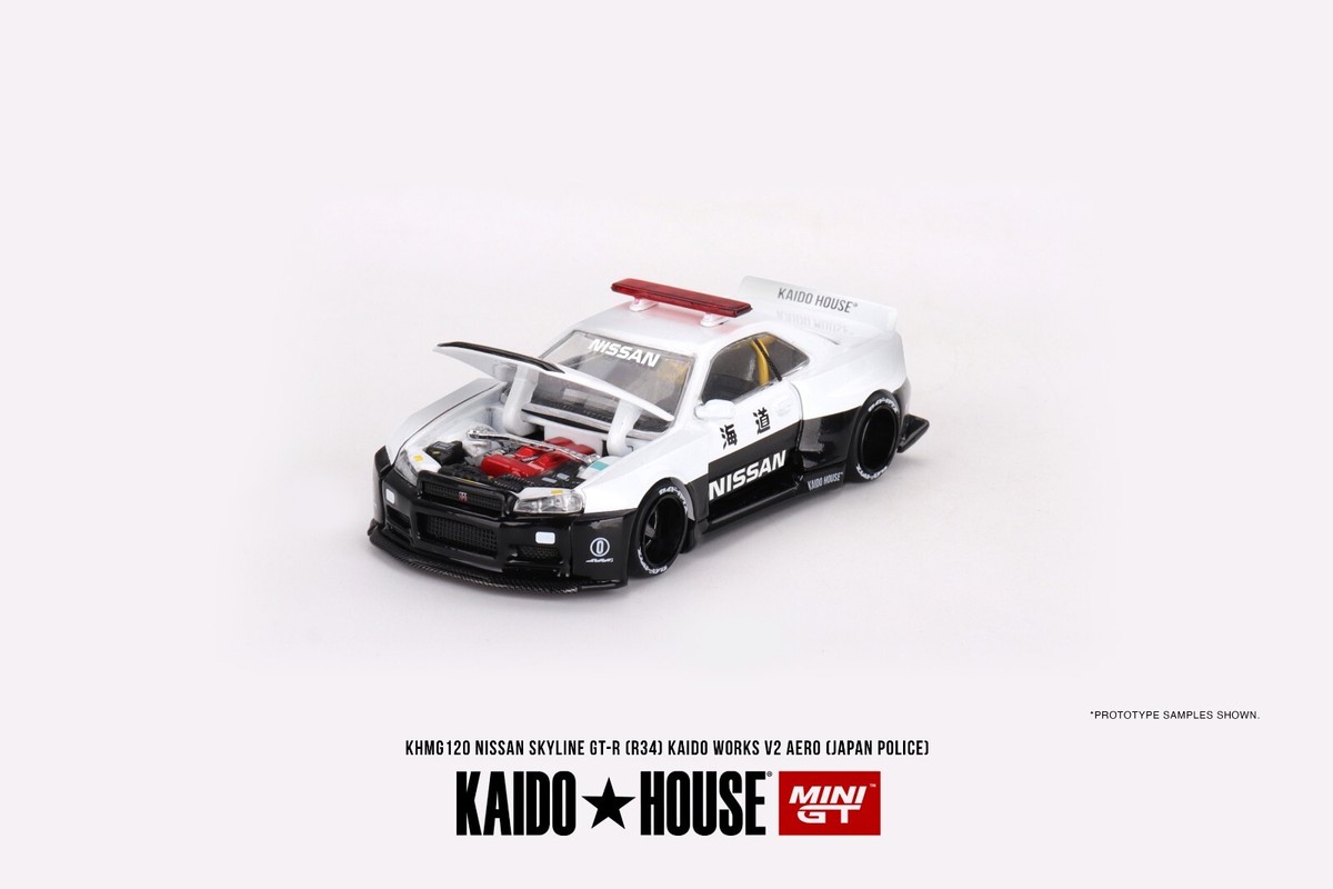 MINI GT x KAIDO HOUSE Nissan Skyline GT-R R34 Kaido Works