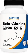 Nutricost Beta-Alanine Capsules 3400mg, 120 Capsules (30 Servings)