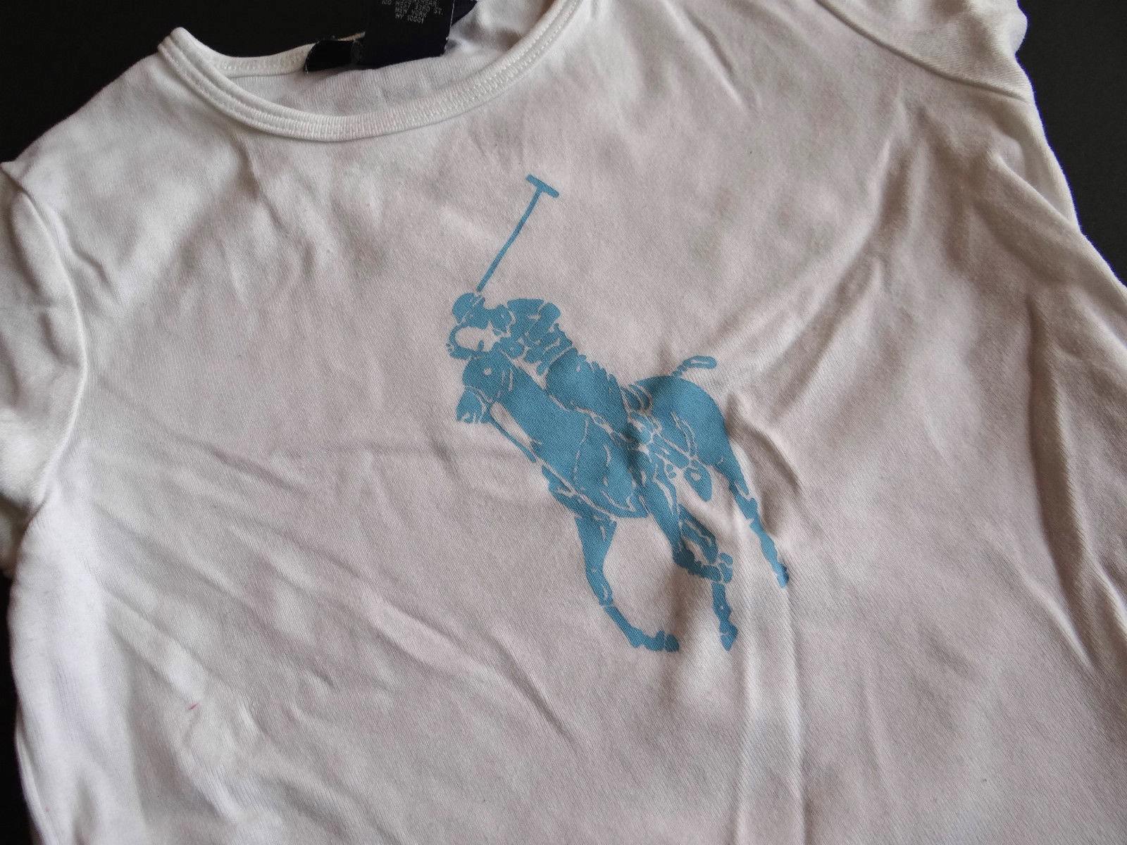 RALPH LAUREN fantastica t shirt bianca BIG PONY taglia 5 110 116