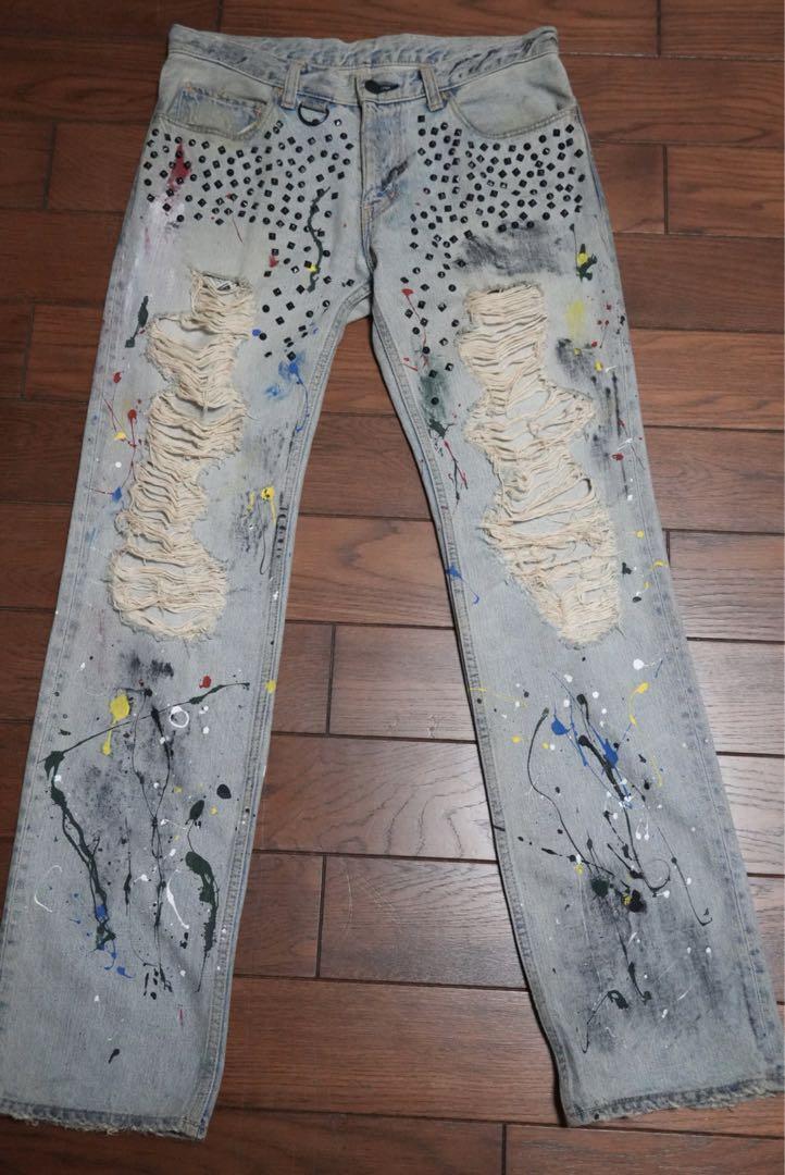 Number Nine 2006Ss Paint Studs Denim Archive size M Vintage Number Nine 2006Ss Paint Studs Denim Archive size M Vintage