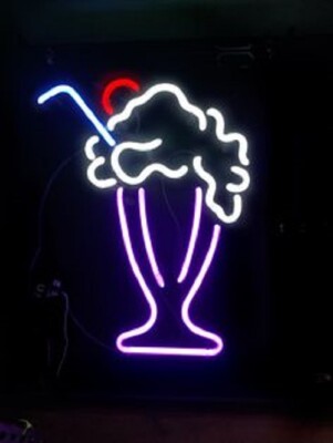 Martini Drink Ice Cream Neon Light Sign 20''x12'' Lamp Wall Space Decor Hanging