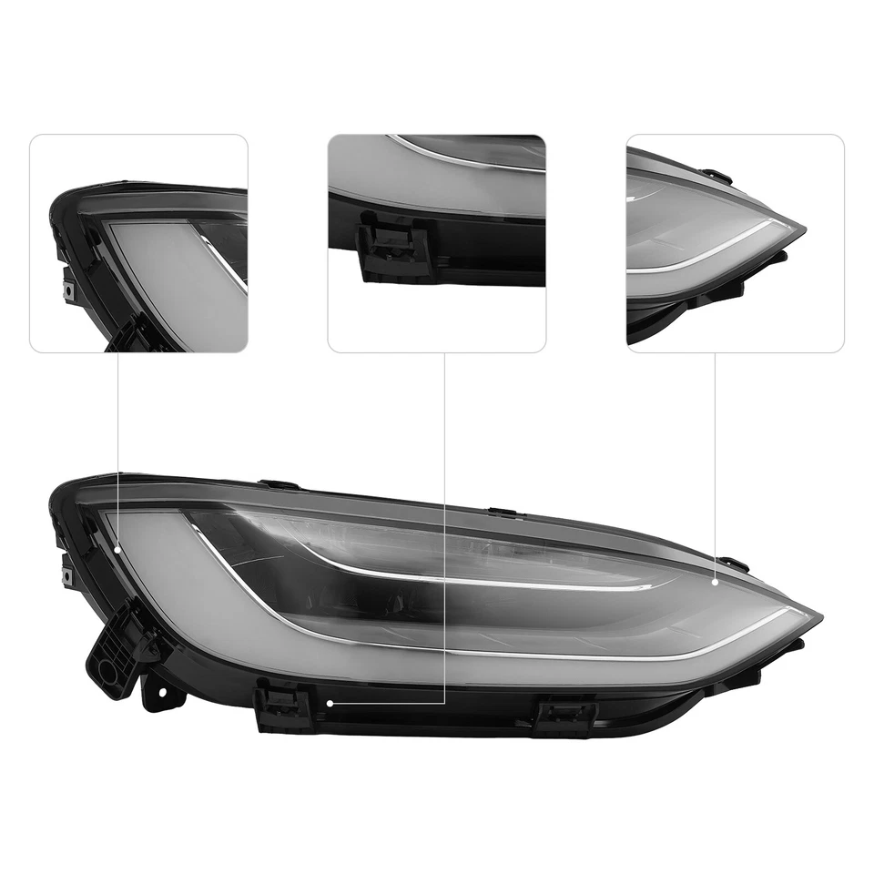 For 2015-2019 Tesla Model X Full LED Headlight Assembly Headlamp Passenger Side Foto 4 de 4